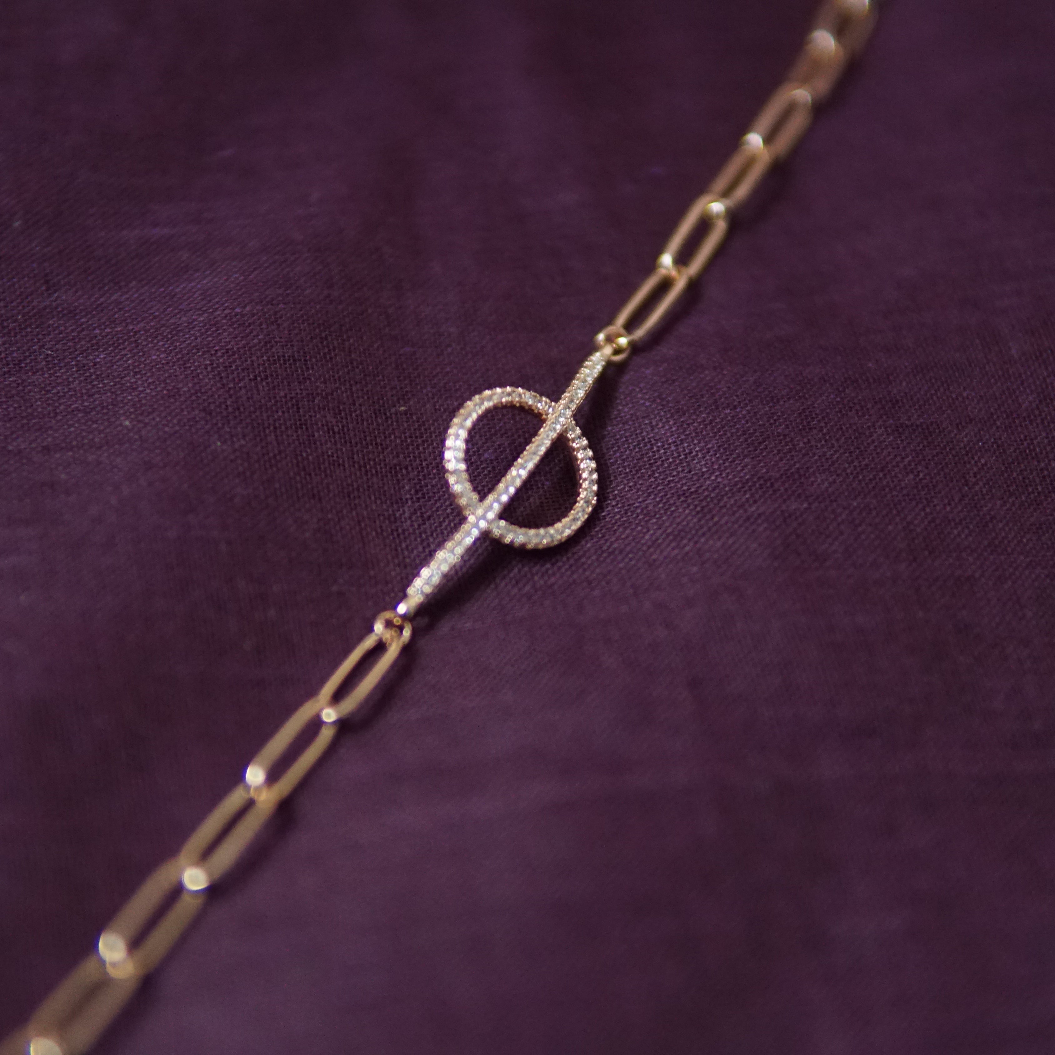 Elegant Rose Gold Stone Detail Bracelet