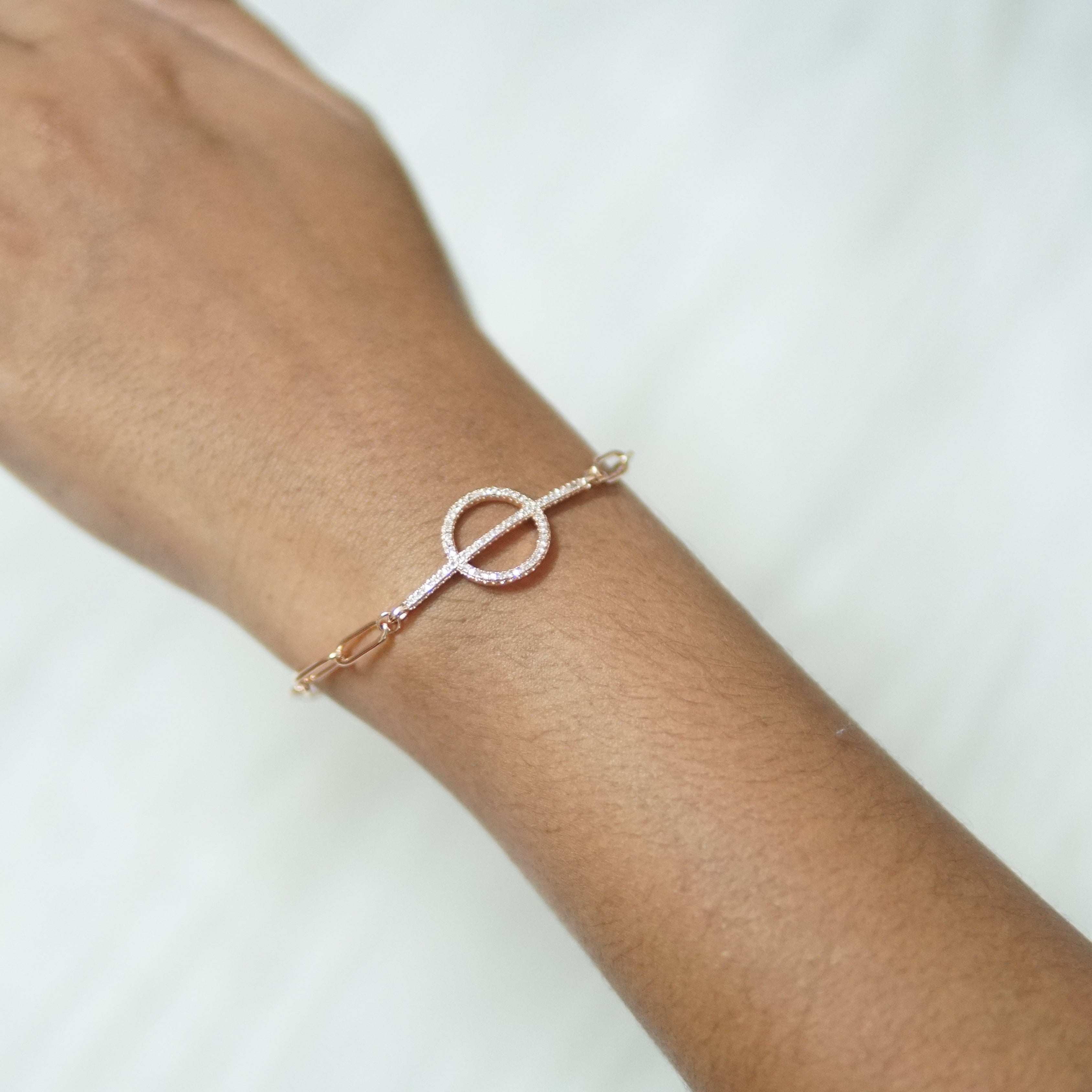 Elegant Rose Gold Stone Detail Bracelet