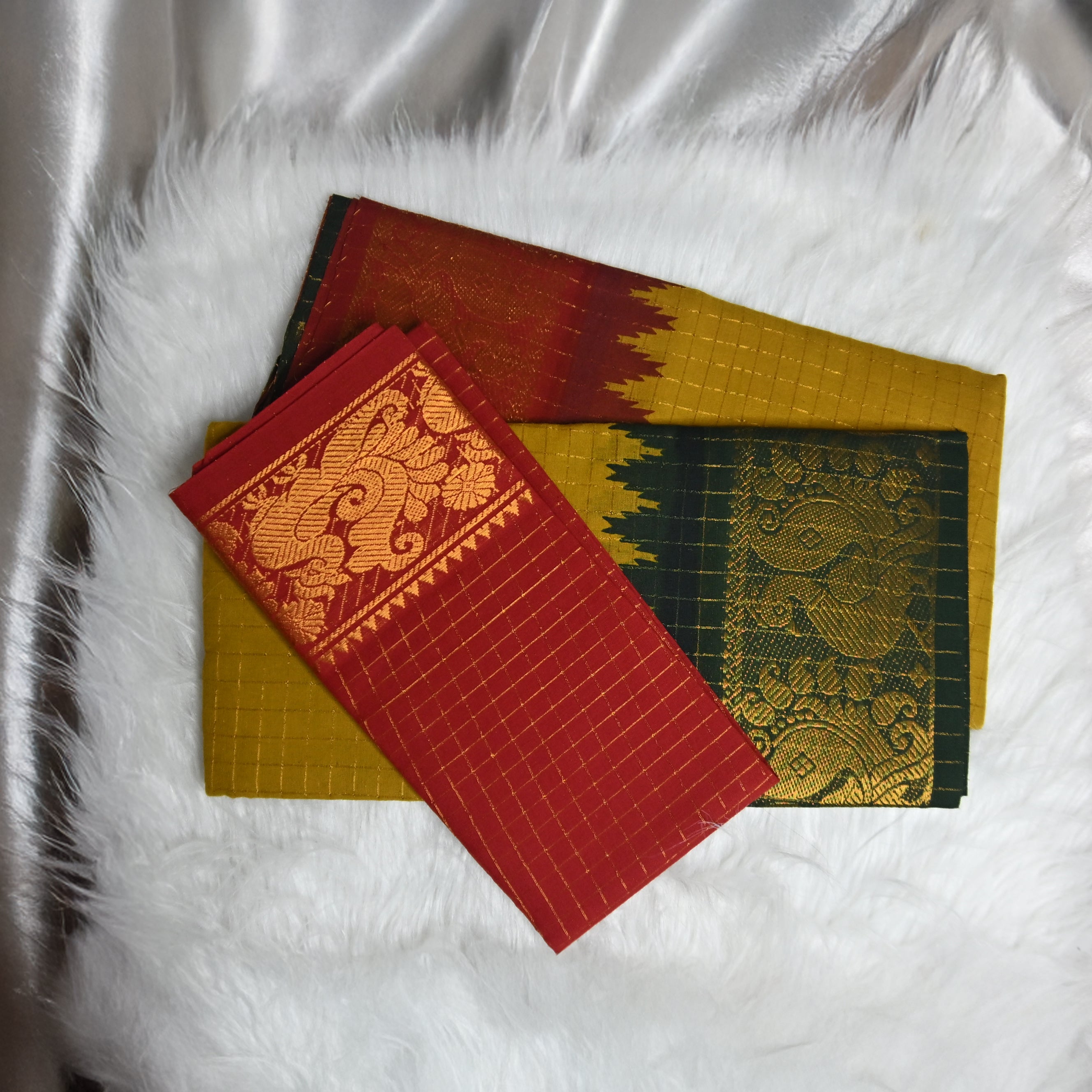 Ganga–Jamuna Sungudi Saree (Double Bordered)