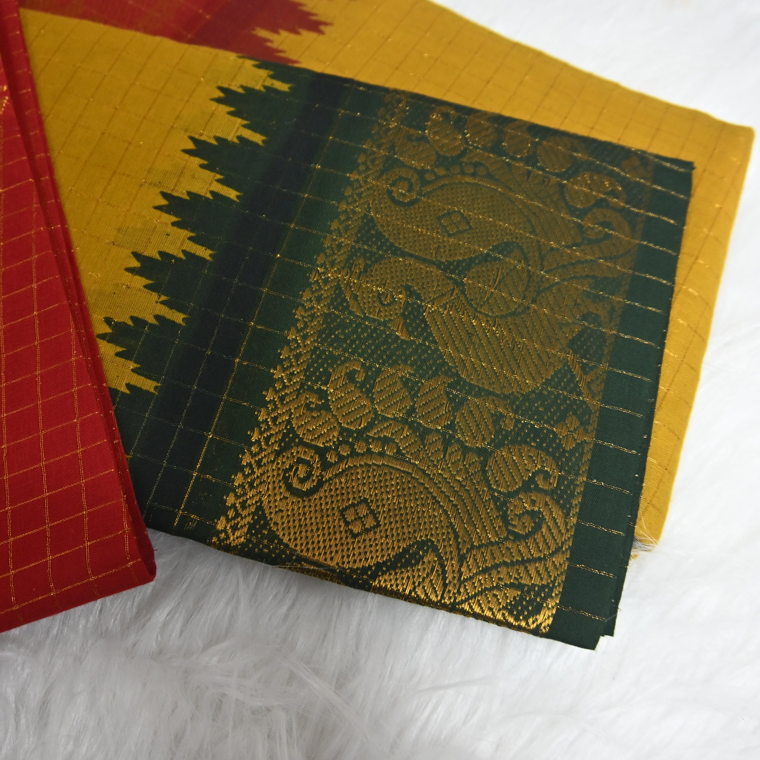 Ganga–Jamuna Sungudi Saree (Double Bordered)