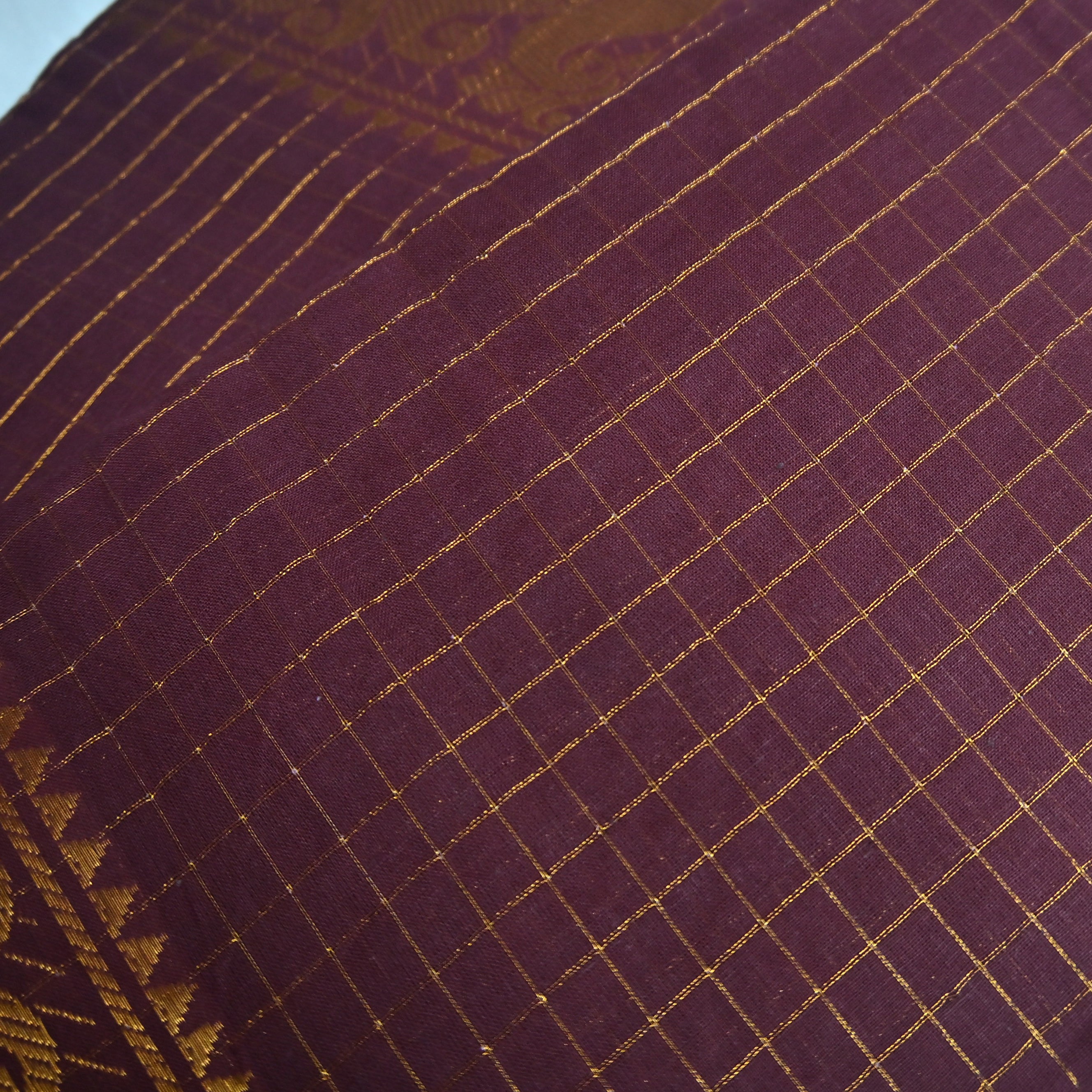 Checked Sungudi saree.