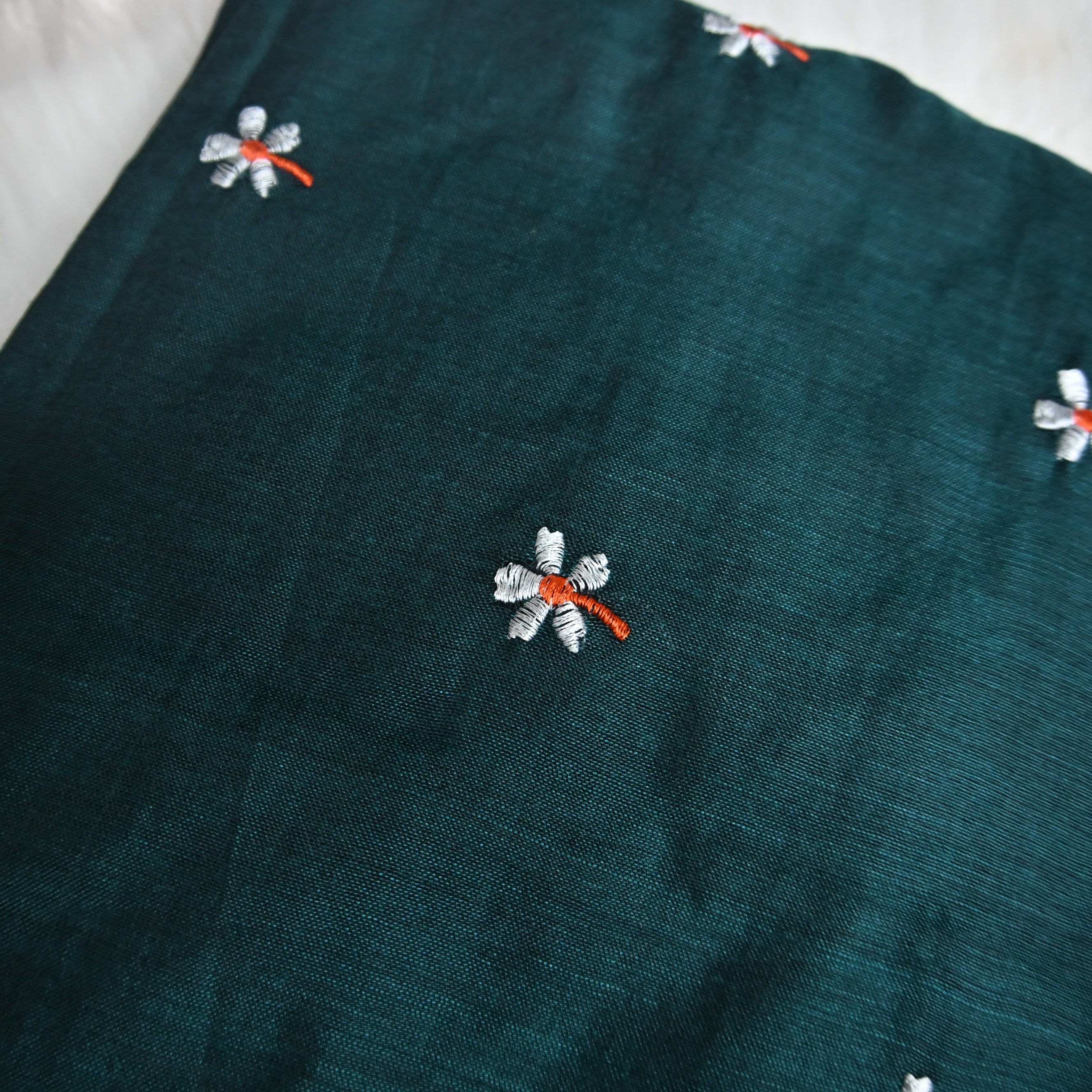 Teal and Black Khadi Cotton Saree