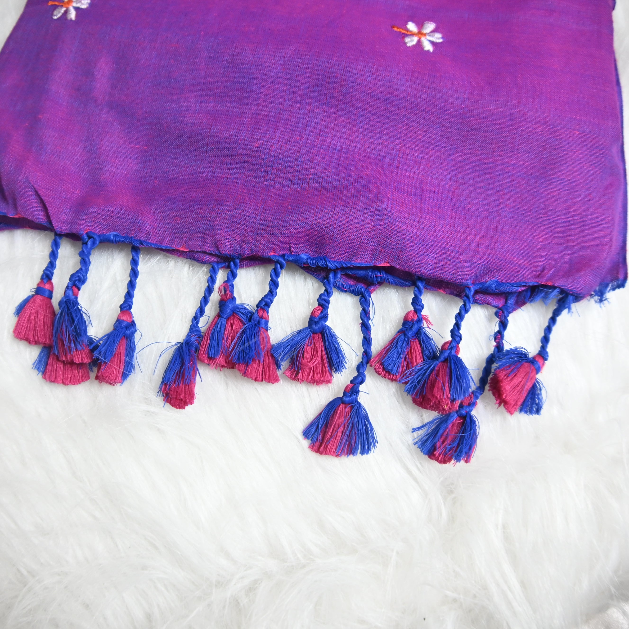 Purple Khadi Cotton Saree.