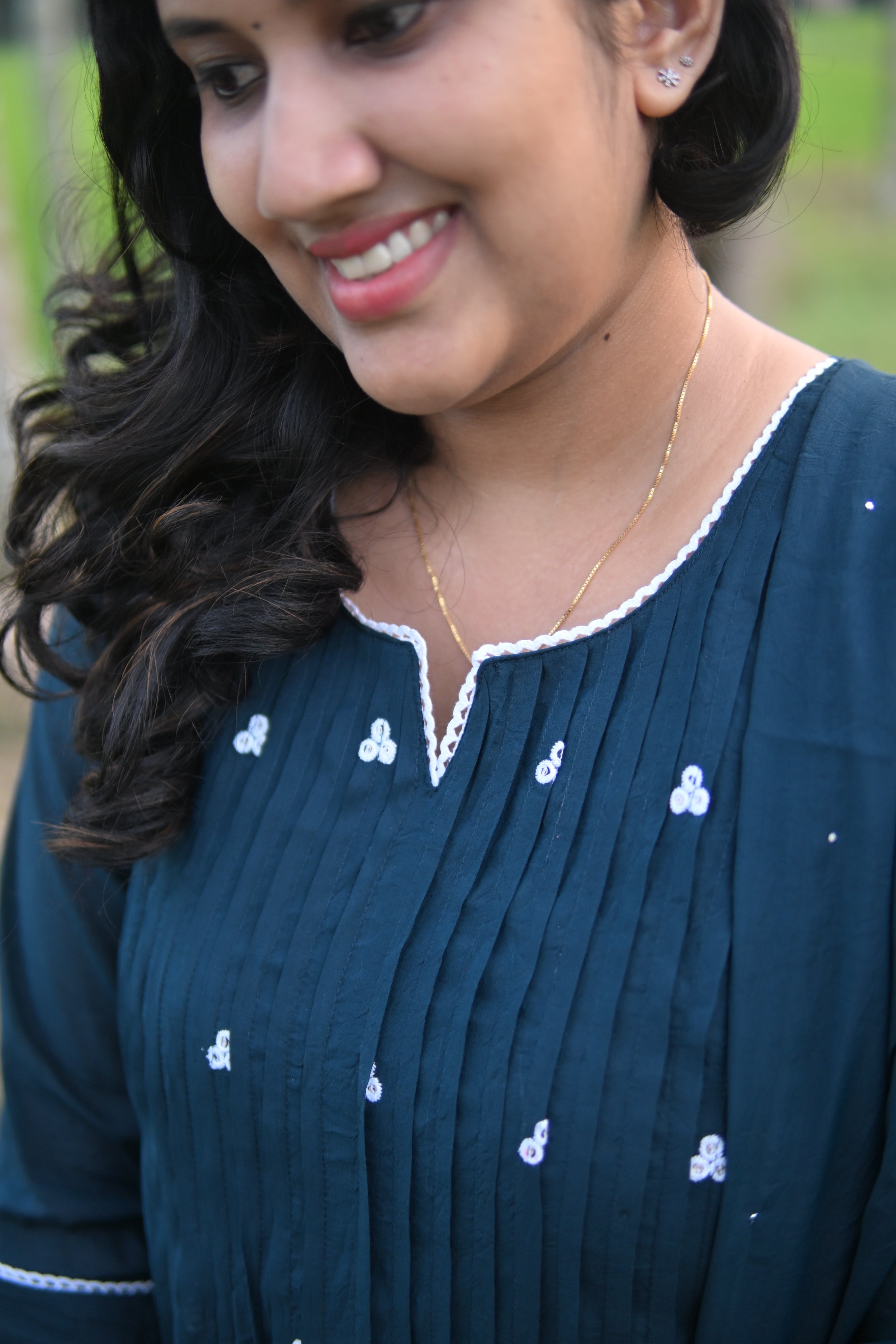 Mul chanderi 3-Piece Kurti Set